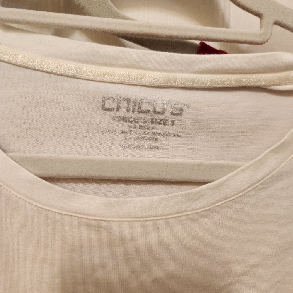 Chico's Touch Of Cool Five Tops 2 Silvery Gray 1 Black 1 Pink 1 Off White - Picture 7 of 8